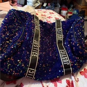Justice Vibrant Blue Sequin Bag